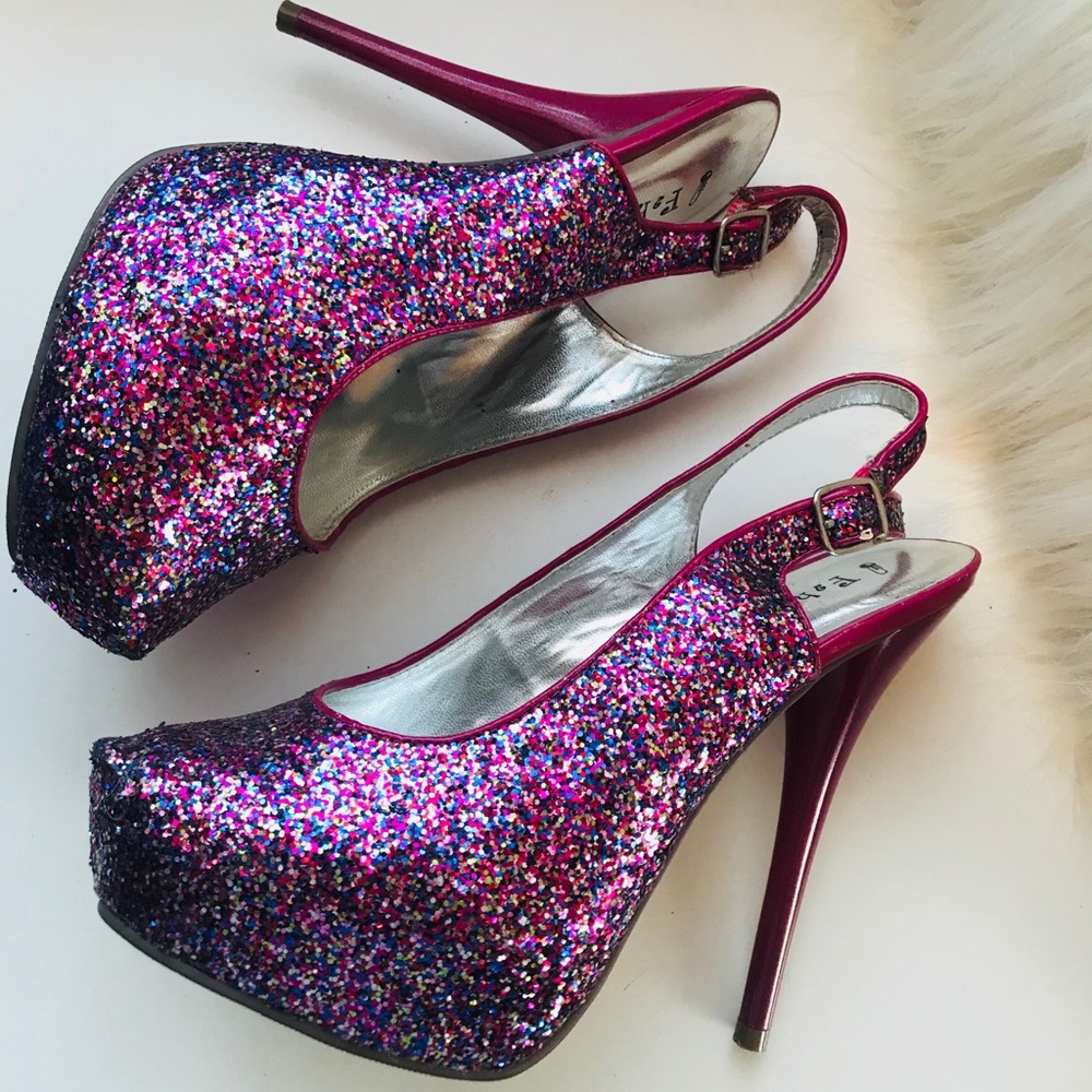 Pink Glitter Heels